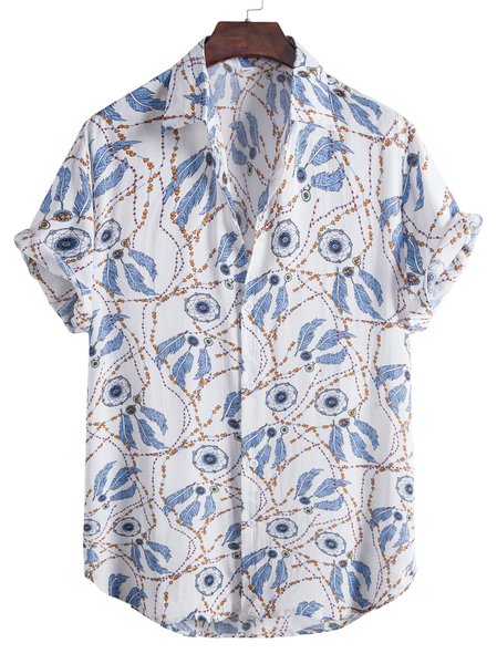 

Printed Holiday Shirts & Tops, Blue, Shirts