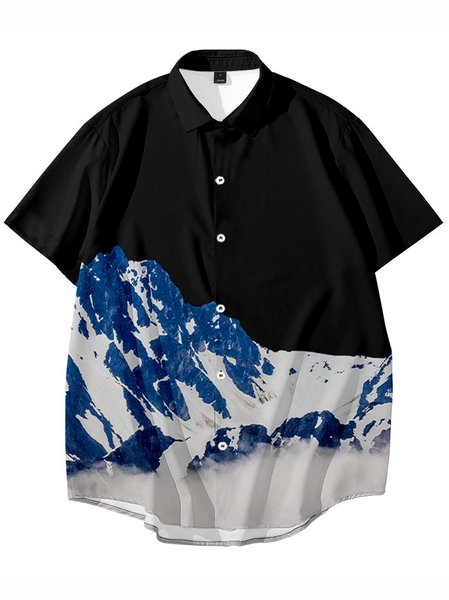 

Cotton-Blend Shirts & Tops, Black, Men's Floral shirt