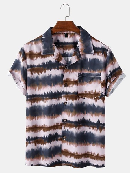 

Shirt Collar Solid Casual Shirts & Tops, As picture, Men's Floral shirt