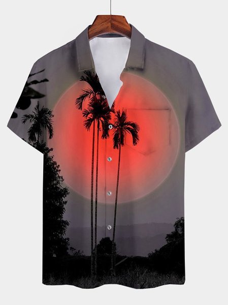 

Square Neck Vintage Shirts & Tops, Gray, Men's Floral shirt