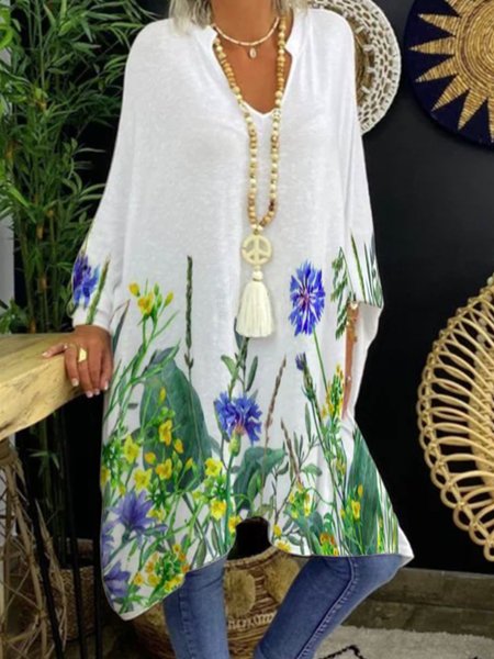 

Casuale Mezza Manica Dritto Abito, Bianco, Blouses & Shirts