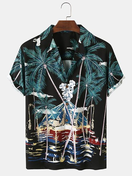 

Shirt Collar Solid Shirts & Tops, Blue, Men's Floral shirt