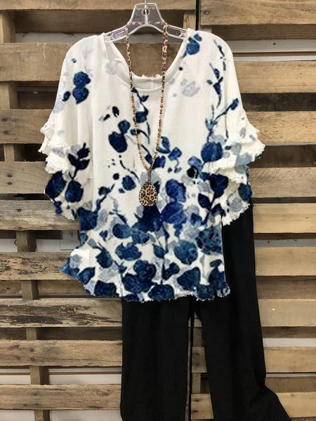 

Floral Shift Casual Shirts & Tops, As picture, Blouses & Shirts