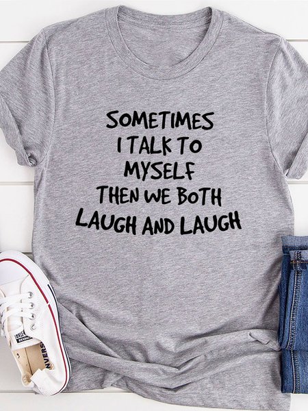 

Sometimes I Talk to Myself Tee, Gray, T-shirts
