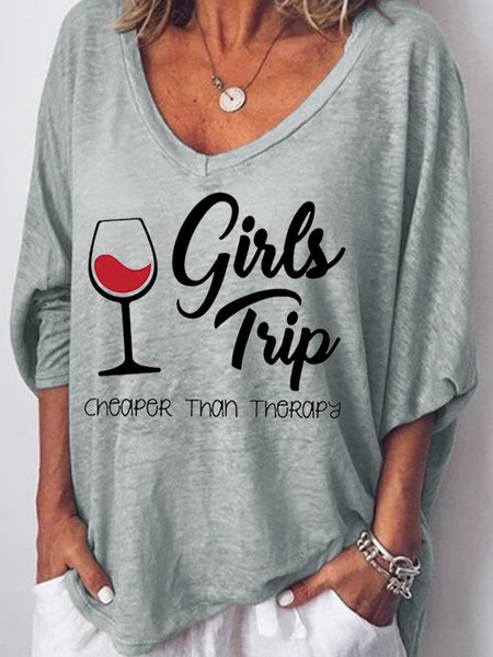

Girl's Trip Cheaper Than Therapy Women's T-Shirt, Grey, T-shirts
