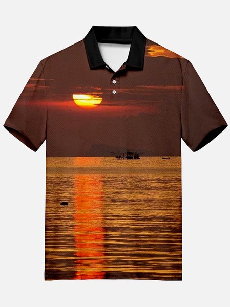 

Abstract Cotton-Blend Shirts & Tops, Brown, Men's Floral shirt