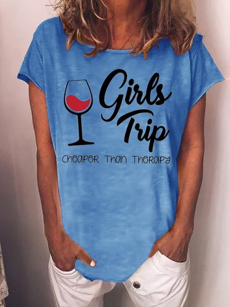 

Girl's Trip Cheaper Than Therapy Women's T-Shirt, Blue, T-shirts