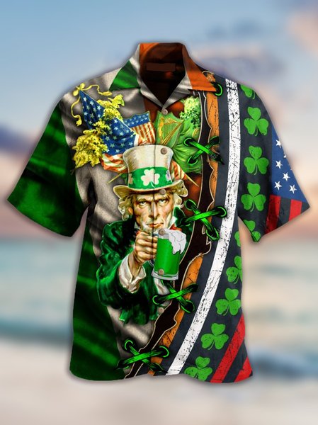 

Vintage Shirts, Green, Men's Floral shirt