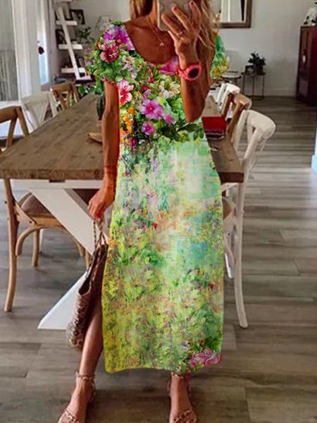 

Print dress, Green, Maxi Dresses