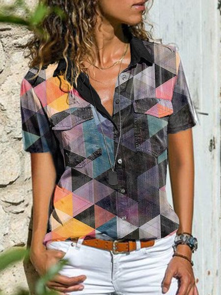 

Cotton-Blend Ombre/tie-Dye Shift Short Sleeve T-shirt, Multicolor, T-Shirts