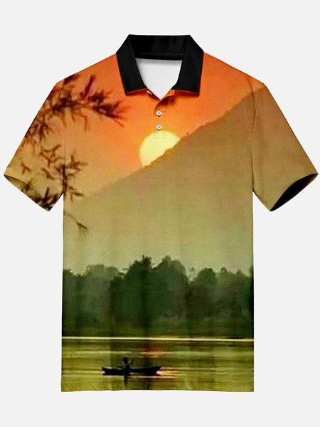 

Vintage Square Neck Shirts & Tops, Orange, Men's Floral shirt
