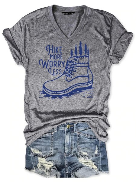 

Hike More Worry Less Women's T-Shirt, Grey, T-shirts