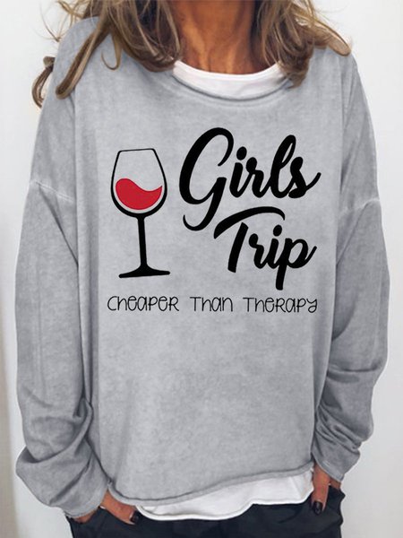 

Girl's Trip Cheaper Than Therapy Women's Sweatshirt, Grey, Hoodies&Sweatshirts