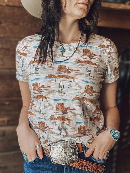 

Vintage Cotton-Blend Shirts & Tops, As picture, T-shirts