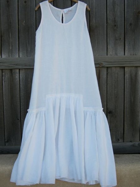 

Linen Vintage Women Dress, White, Mini Dresses