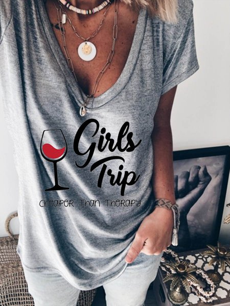 

Girl's Trip Cheaper Than Therapy Women's T-Shirt, Grey, T-shirts