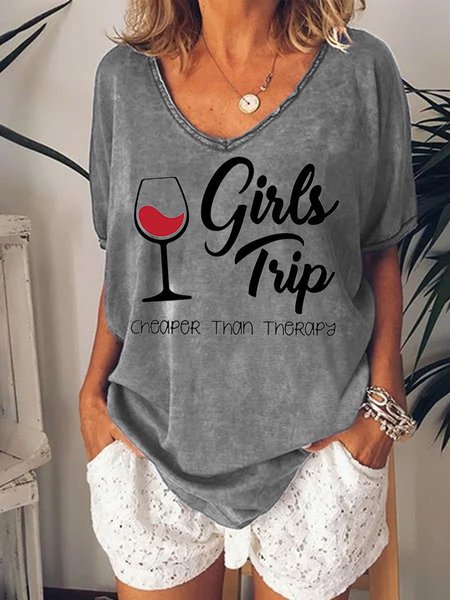 

Girl's Trip Cheaper Than Therapy Women's T-Shirt, Grey, T-Shirts