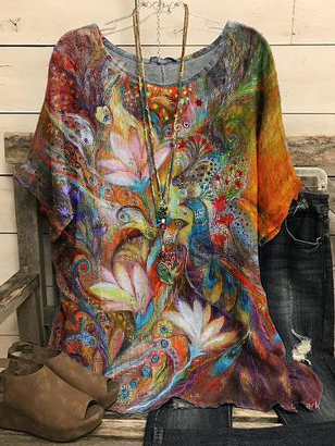 

Casuale Maniche Corte Dritto Camicie & Top, Come immagine, Blouses & Shirts