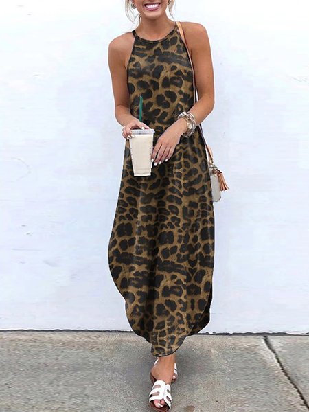 

Abito Leopardo Vacanza Cotone, Marrone, Dresses