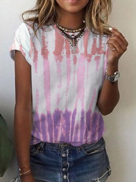 

Holiday Ombre/tie-Dye Crew Neck T-shirt, Purple, T-Shirts