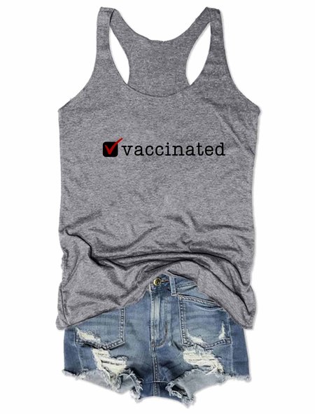 

Checked Box Showing That I Got Vaccinated Tank Top, Gray, Tank Tops