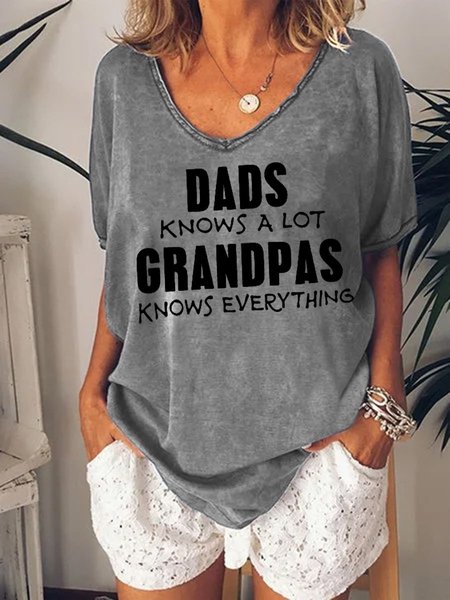 

Dads Knows A Lot Grandpas Knows Everything Women's T-Shirt, Grey, T-shirts