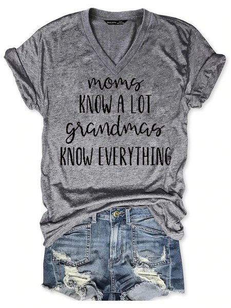 

Moms Know A Lot Grandmas Know Everything Women's T-Shirt, Grey, T-Shirts