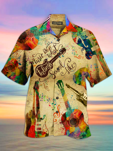 

Guitar Vintage Shirts & Tops, Khaki, Men's Floral shirt