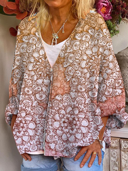 

Buttoned 3/4 Sleeve Blouse, Orange, Blouses & Shirts
