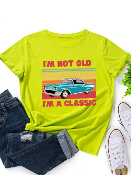 

I'm Not Old I'm A Classic Funny Vintage Car Tee, Fluorescent green, T-shirts