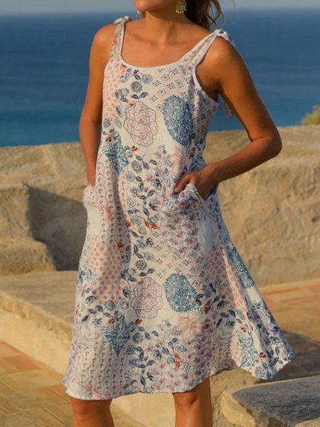 

Floral-Print Casual Spaghetti-Strap Women Dress, Multicolor, Mini Dresses