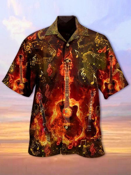 

Printed Abstract Vintage Shirts & Tops, Green, Men's Floral shirt