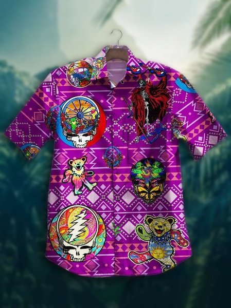 

Vintage Shirts, Purple, Men's Floral shirt