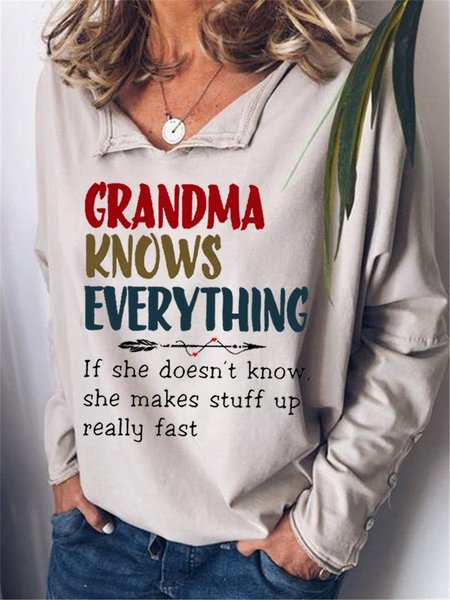 

Grandma Knows Everything Women's Sweatshirt, White, Hoodies&Sweatshirts
