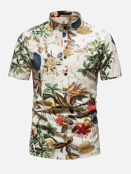 

Vintage Cotton-Blend Shirts & Tops, Beige, Shirts
