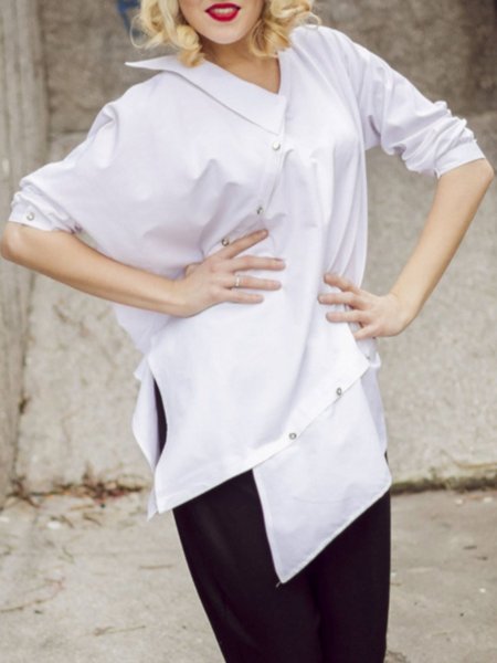 

Casual Shift For Work Blouse, White, Blouses and Shirts