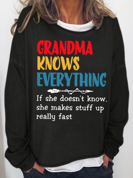 

Grandma Knows Everything Women's Sweatshirt, Black, Hoodies & Sweatshirts