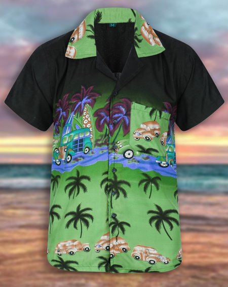 

Casual Abstract Shirts & Tops, Green, Men's Floral shirt