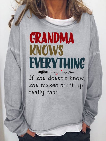 

Grandma Knows Everything Women's Sweatshirt, Grey, Hoodies&Sweatshirts