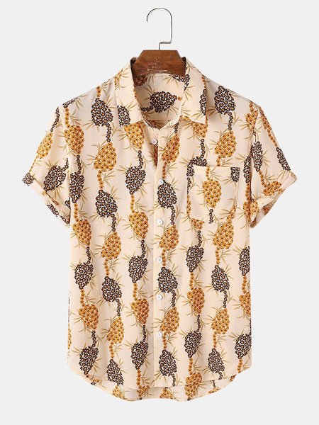

Printed Work Shirts & Tops, Brown, Men's Floral shirt