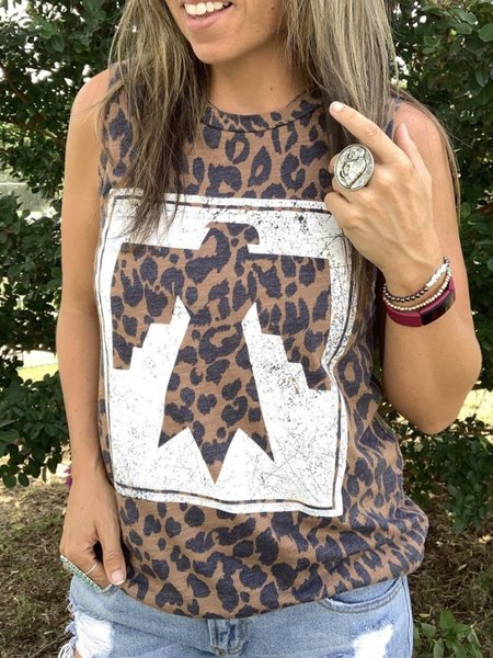 

Cotton-Blend Casual Cold Shoulder Tanks, Brown, Blouses & Shirts