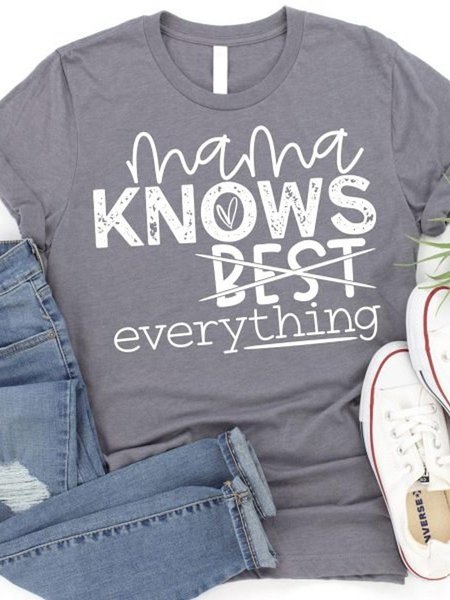 

Mama Knows Best Everything Graphic Tee, Deep gray, T-shirts