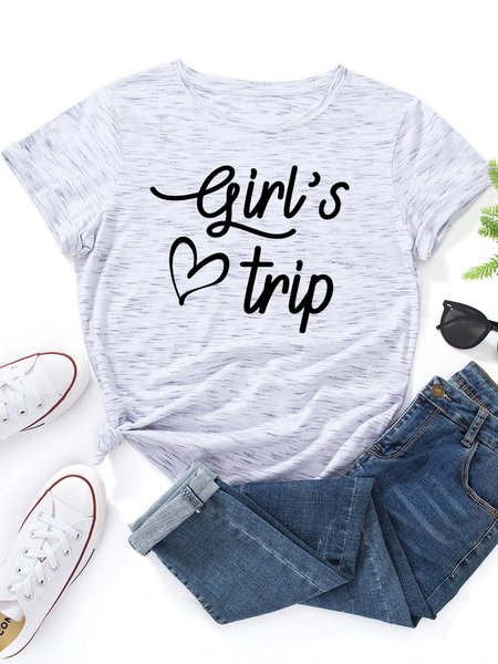 

Girl's Trip Graphic Tee, Gray-white, T-shirts