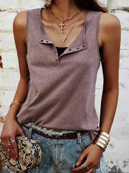 

Solid Sleeveless Shirts & Tops, Gray purple, Tops