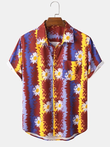 

Floral Shirt Collar Printed Shirts & Tops, Color, Men's Floral shirt