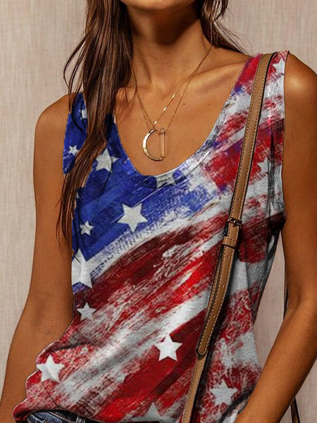 

Sleeveless Scoop Neckline Shift Shirts & Tops, As picture, Tank Top