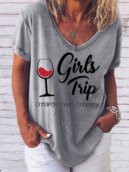 

Girl's Trip Cheaper Than Therapy Women's T-Shirt, Grey, T-Shirts