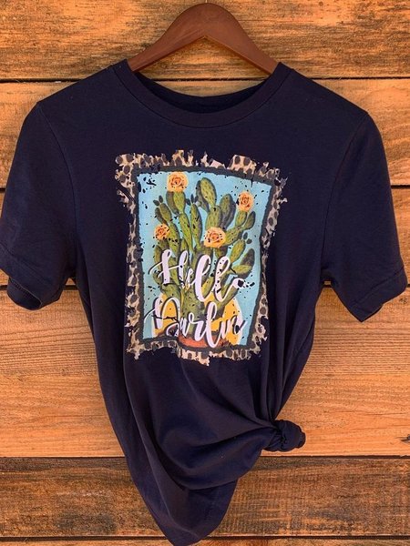 

O-Neck Casual Cotton-Blend Shirts & Tops, Black, T-shirts