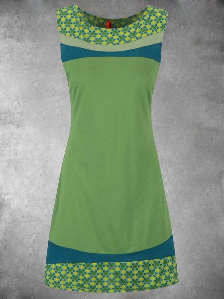 

Abito Casuale Senza Maniche Girocollo Stampato, Verde, Dresses