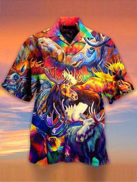 

Vintage Shirt Collar Shirts, Multicolor, Men's Floral shirt